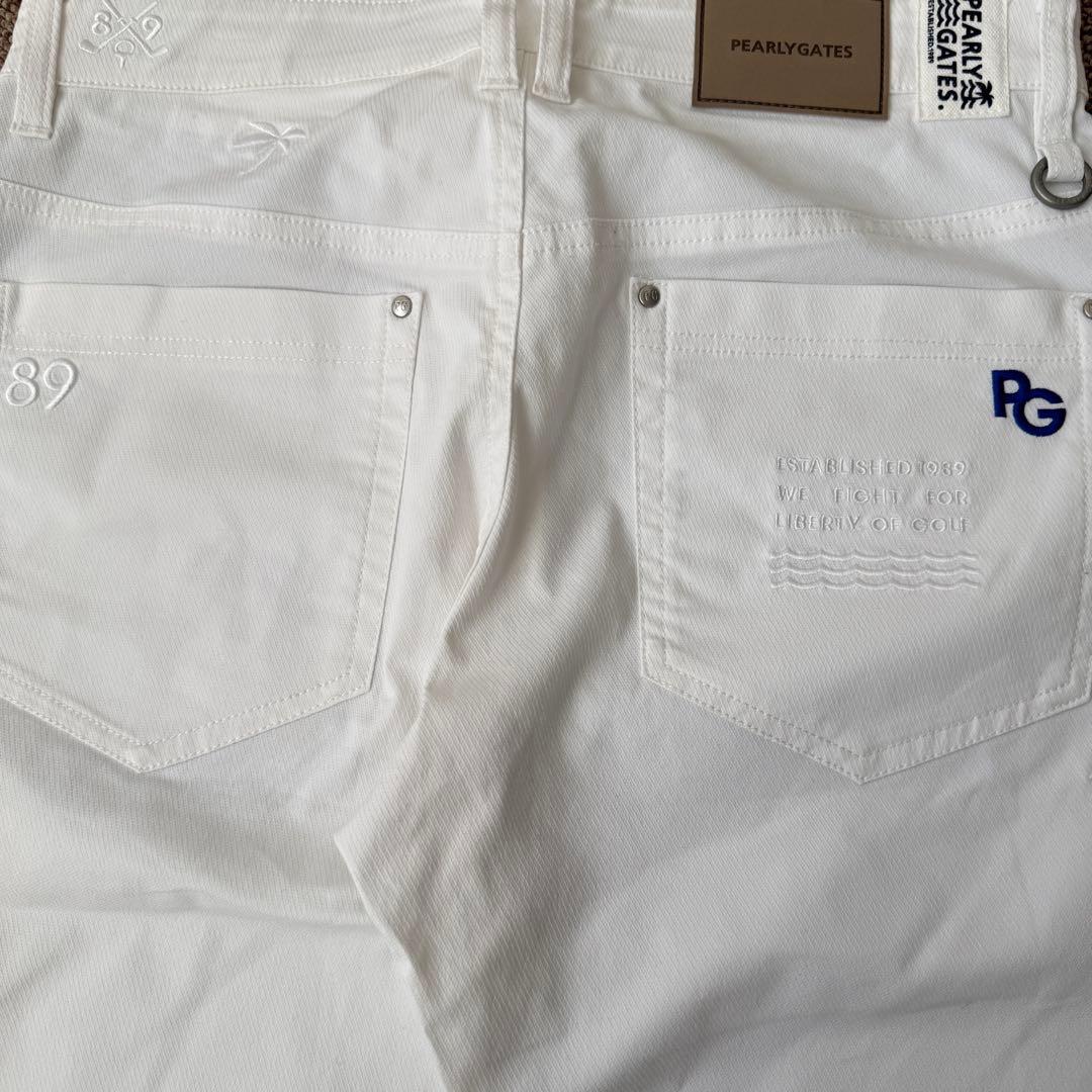 現行モデル　美品　パーリーゲイツ　パンツ　白　S〜M相当　ホワイト　コットン　3