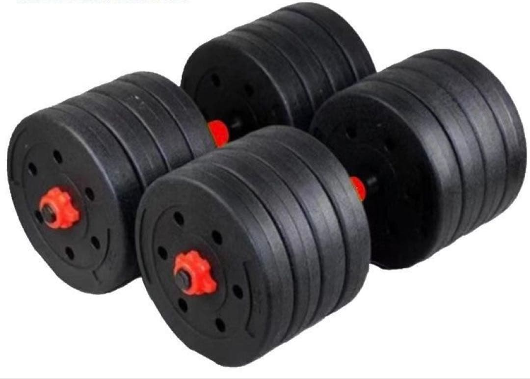 合計50kg／バーベルにもなるダンベル 可変式プレート｜25kg×2個セットa8