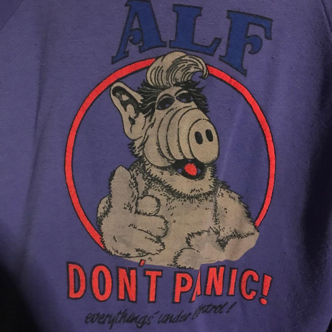 alf vintage スウェット　プリント　アメコミ　パープル
