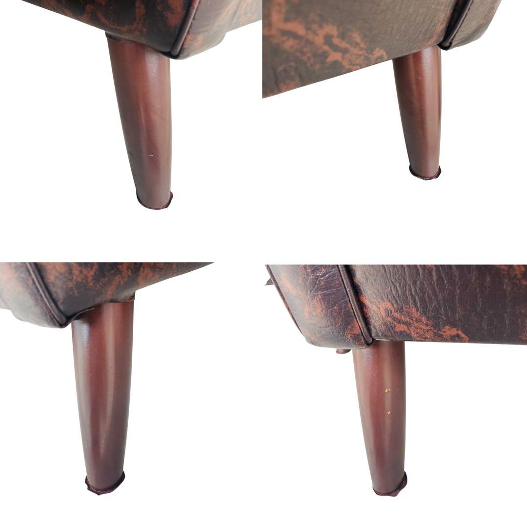 オールド カリモク 【超希少】ロビーチェア マーブル ブラウン ソファ シングル