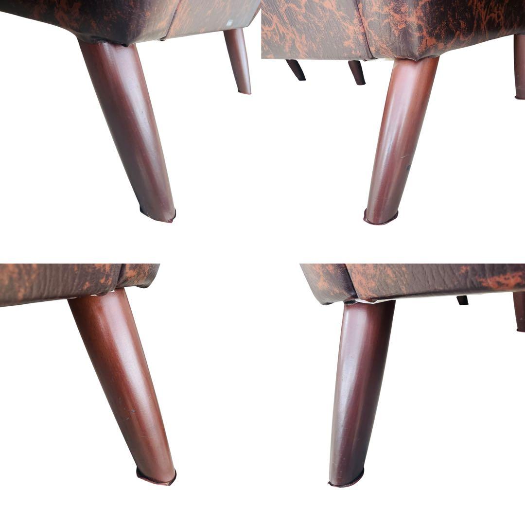 オールド カリモク 【超希少】ロビーチェア マーブル ブラウン ソファ シングル