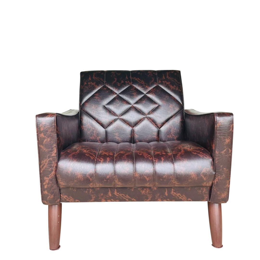 オールド カリモク 【超希少】ロビーチェア マーブル ブラウン ソファ シングル