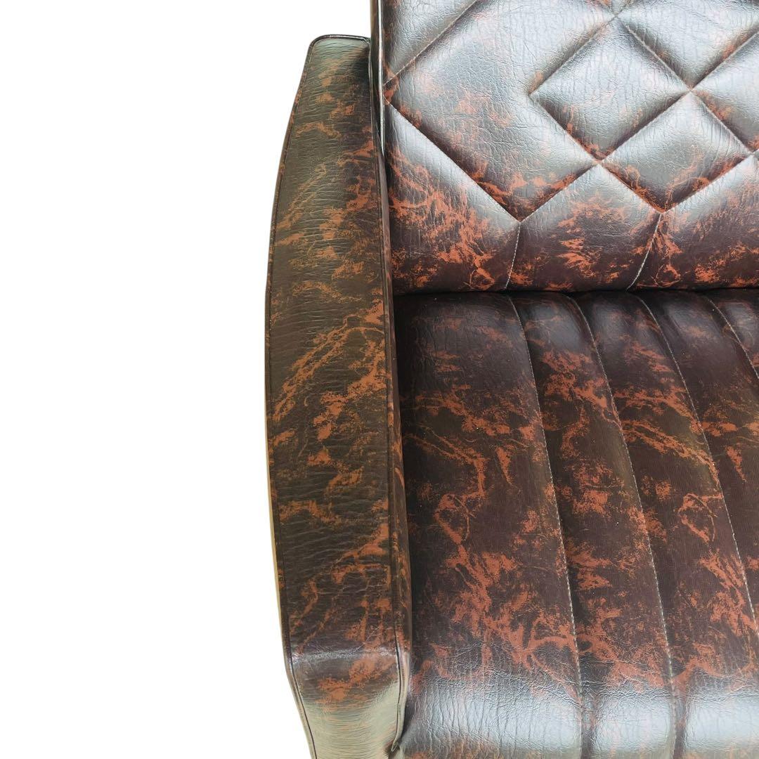 オールド カリモク 【超希少】ロビーチェア マーブル ブラウン ソファ シングル