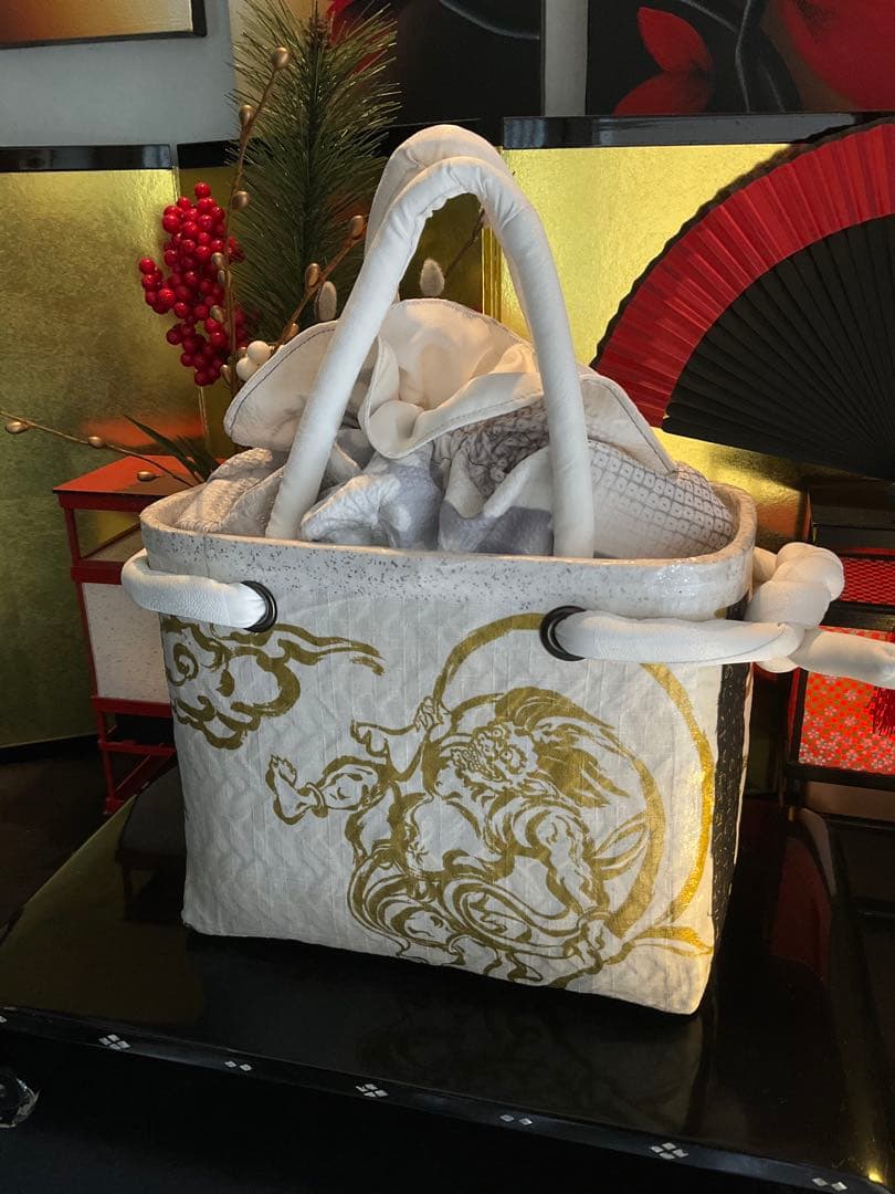 御専用ページで御座います。　一閑張り　風神雷神図