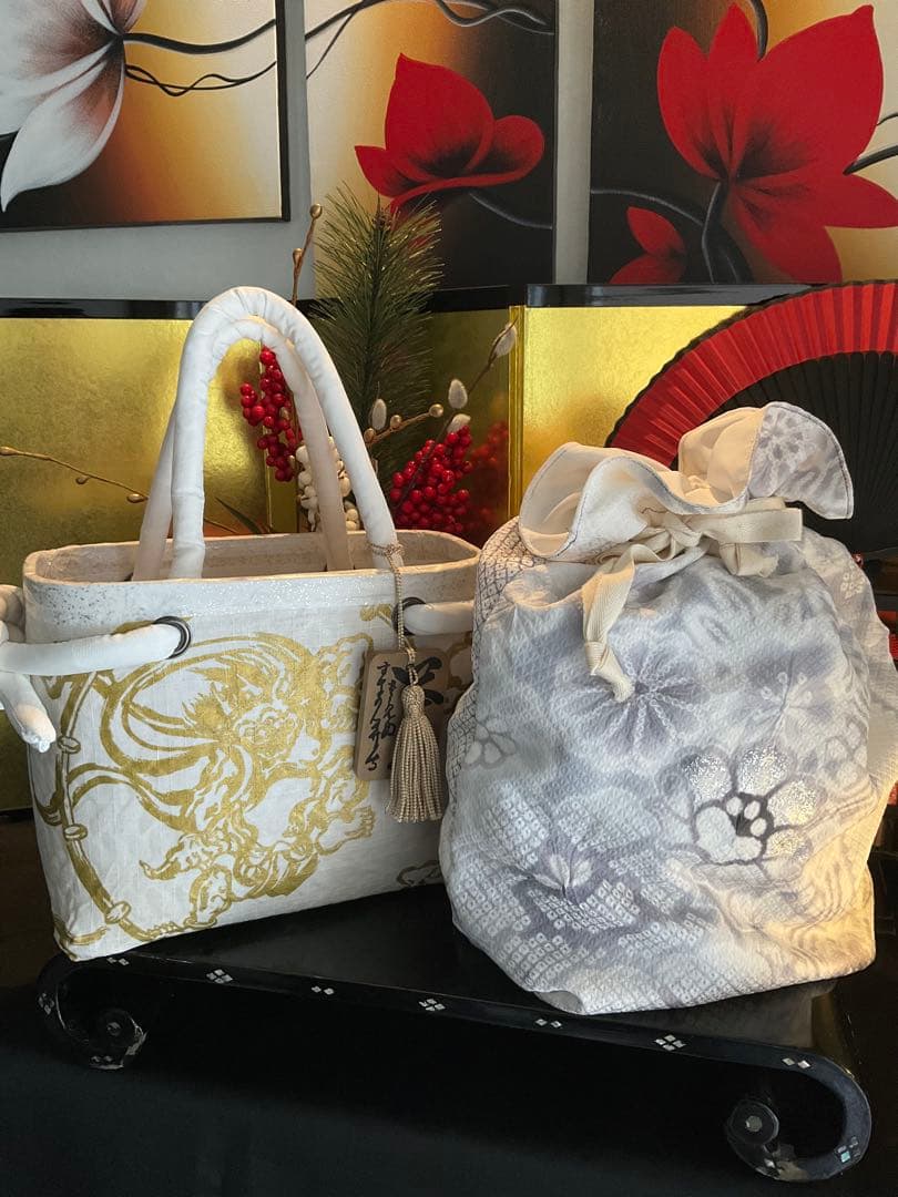 御専用ページで御座います。　一閑張り　風神雷神図