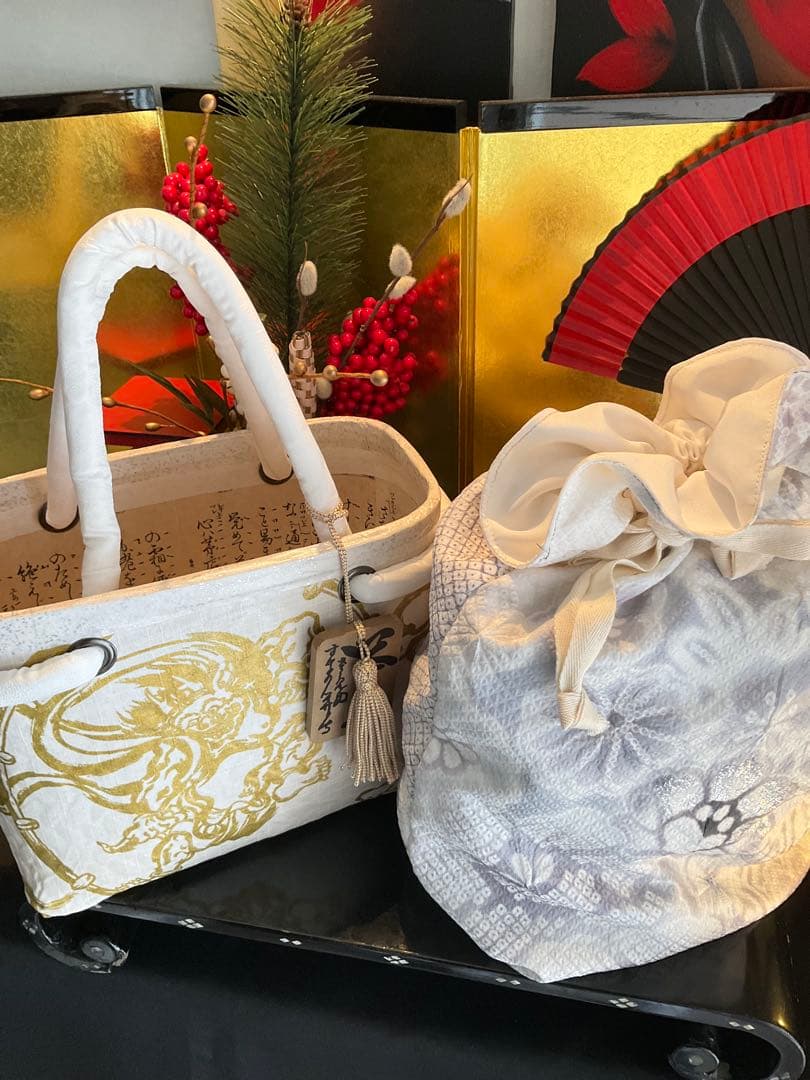 御専用ページで御座います。　一閑張り　風神雷神図