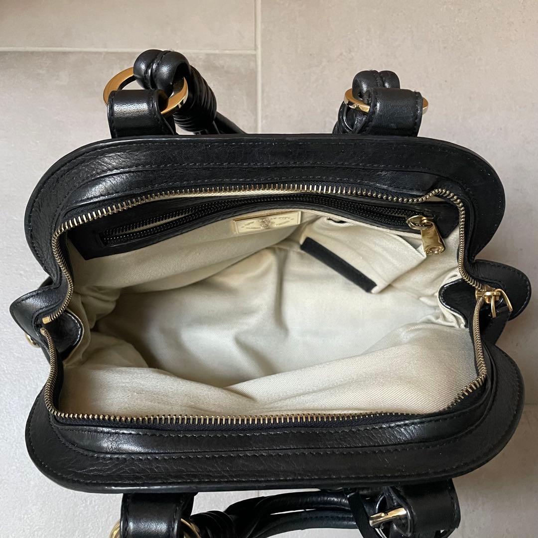 美品BALLY バリー シボ革 レザーブラック 黒 本　革BAG バッグ