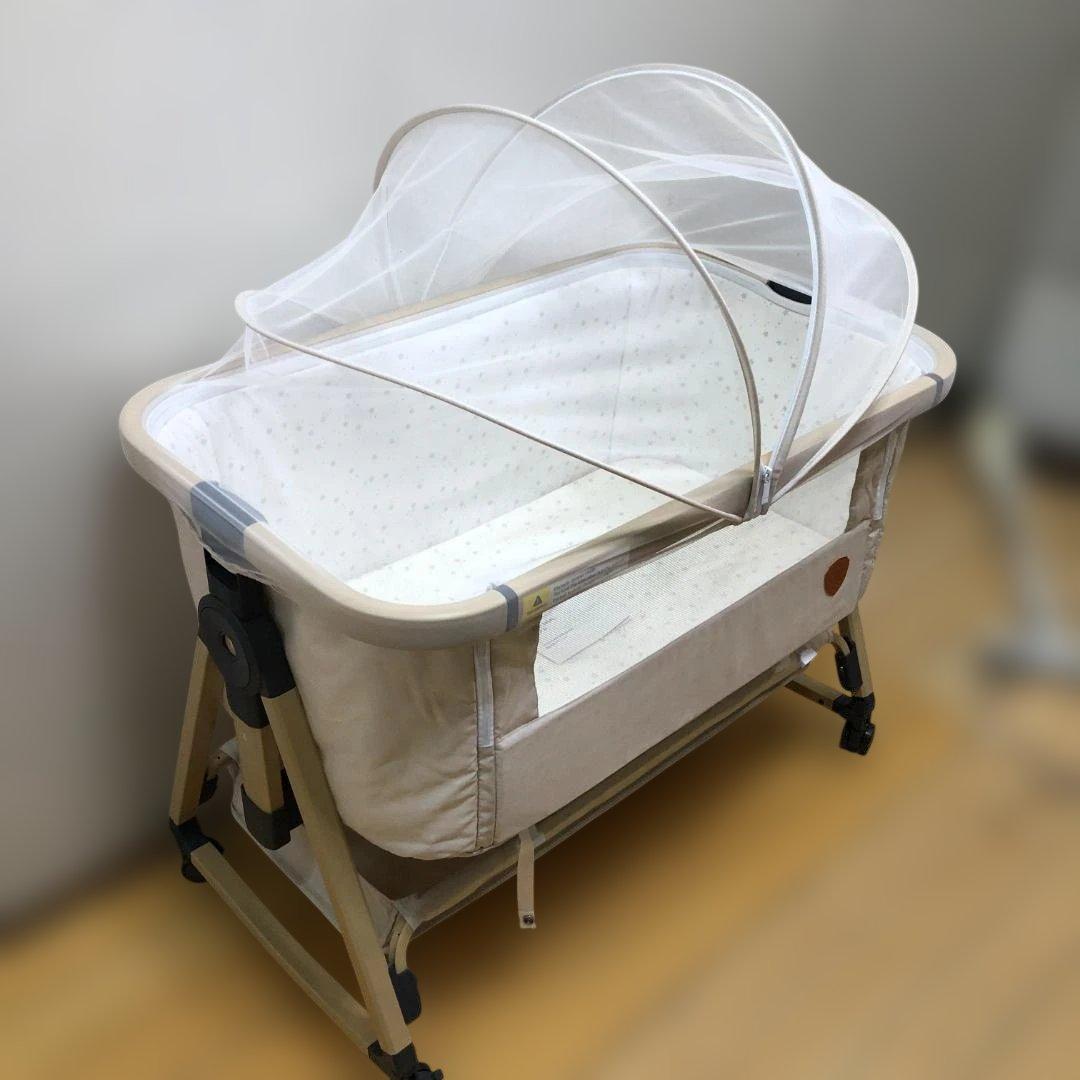 HZDMJ ベビーベッド ベビーサイドベッド キャスター付 112956-2