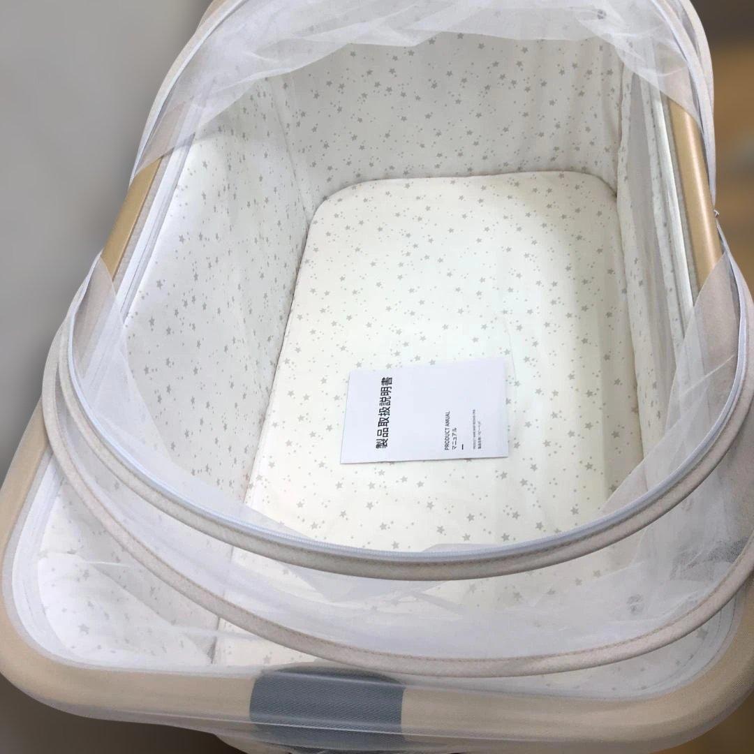 HZDMJ ベビーベッド ベビーサイドベッド キャスター付 112956-2