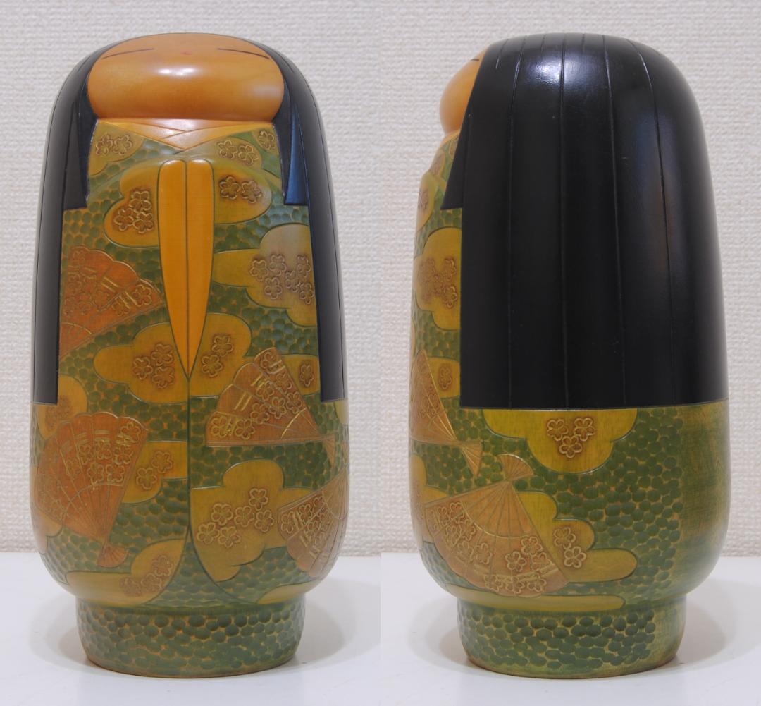 内閣総理大臣賞受賞作家 ★ 吉田多加志 創作こけし「伊勢」 高27㎝ 立札付