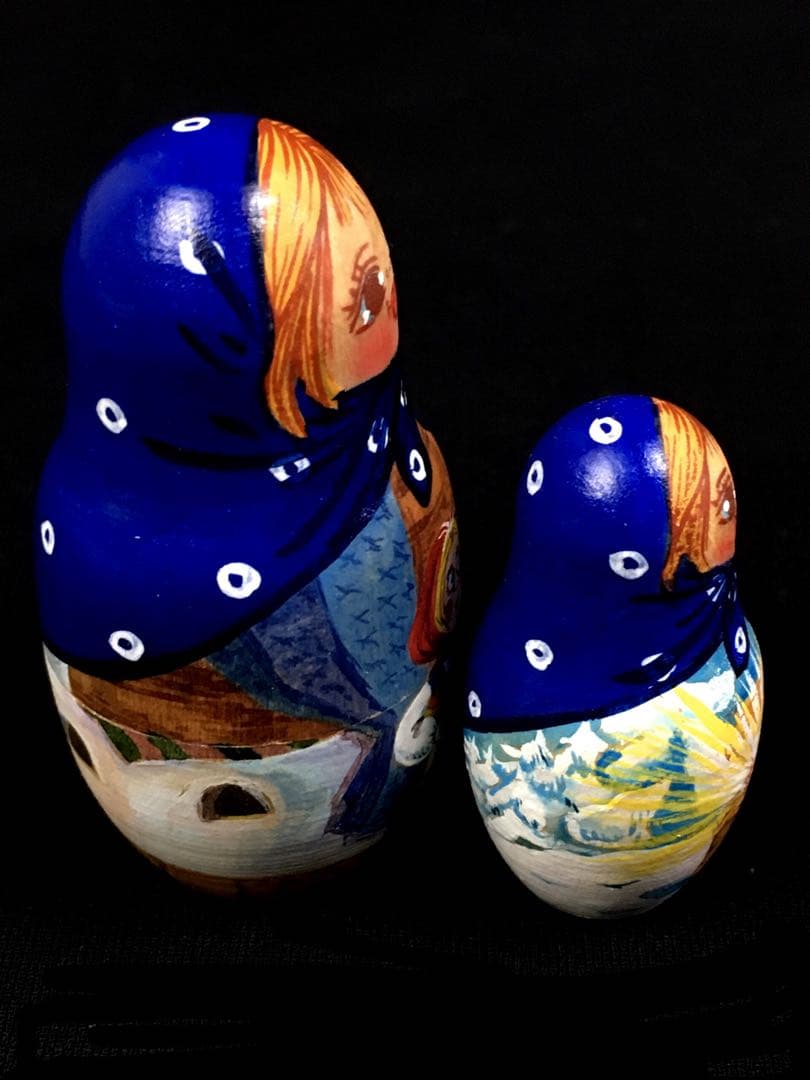 S307マトリョーシカ「モロスコ」7組 ジャンナ・ニコラエワ作 ロシア民芸