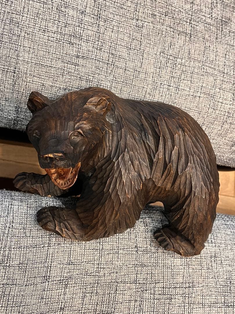 【希少】アンティーク 木彫りの熊 北海道 アイヌ ヴィンテージ 80年以上前