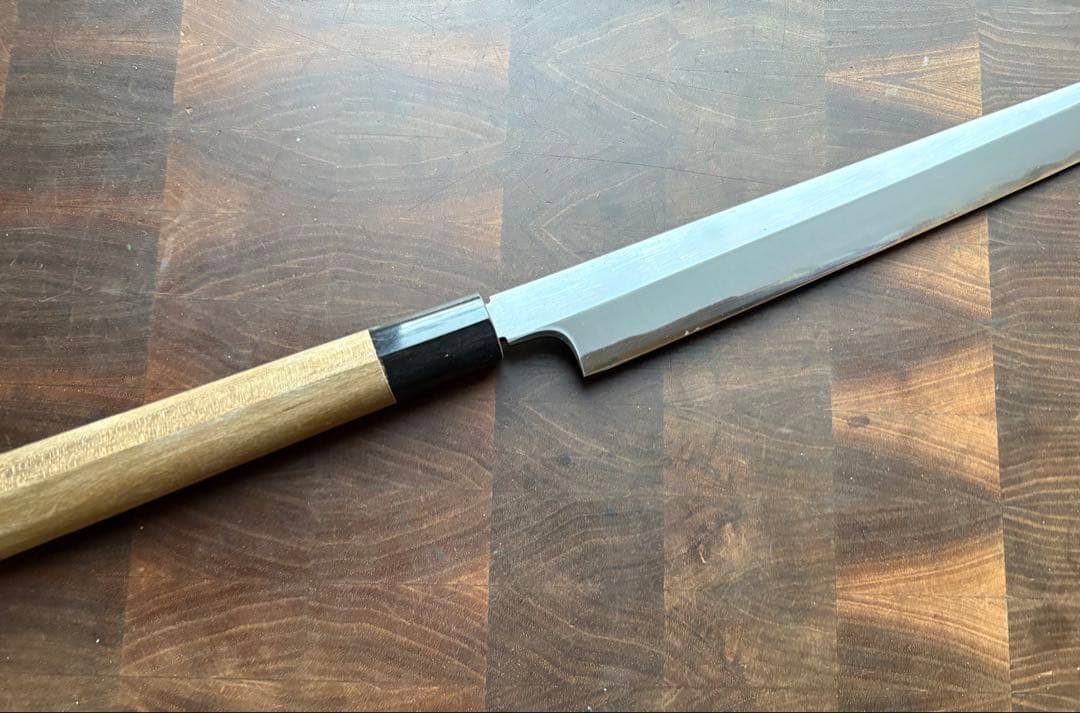 堺打刃物　霞　切付　柳刃9寸　270mm 包丁　白鋼　和包丁　水牛　朴木