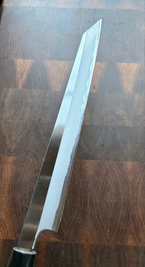 堺打刃物　霞　切付　柳刃9寸　270mm 包丁　白鋼　和包丁　水牛　朴木