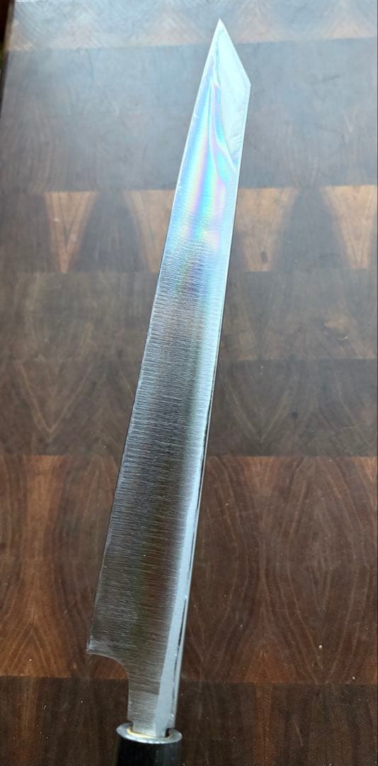 堺打刃物　霞　切付　柳刃9寸　270mm 包丁　白鋼　和包丁　水牛　朴木