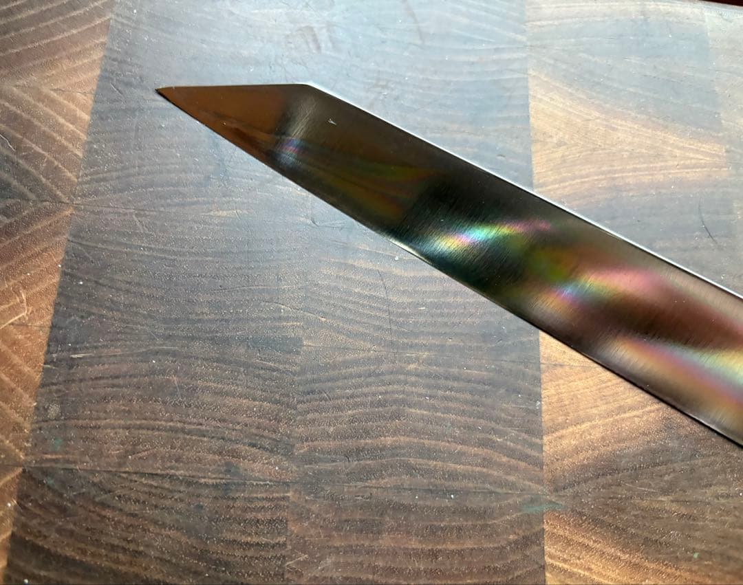 堺打刃物　霞　切付　柳刃9寸　270mm 包丁　白鋼　和包丁　水牛　朴木