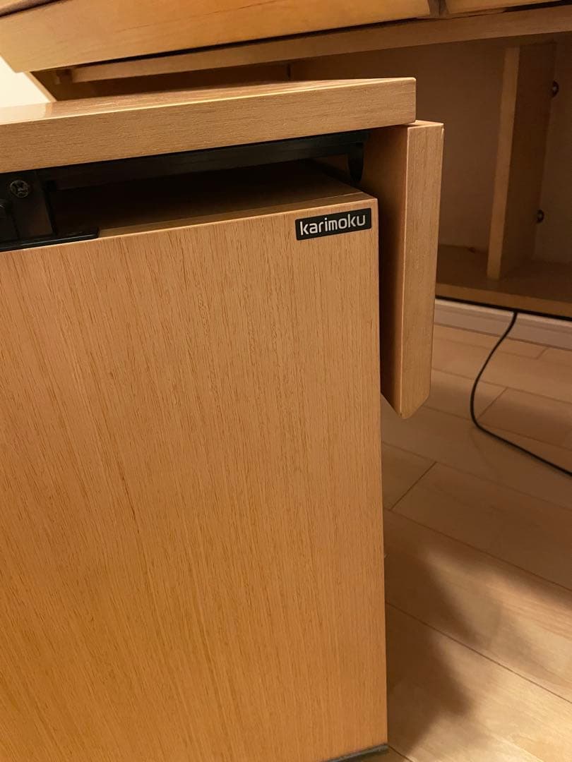 【値下げ！】カリモク　学習机　昇降式ワゴン③ 学習机3点セット→2点セット