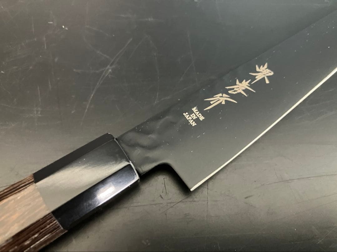 堺孝行 【黒影】 和ペテ　150mm VG10 槌目 フッ素加工 和包丁