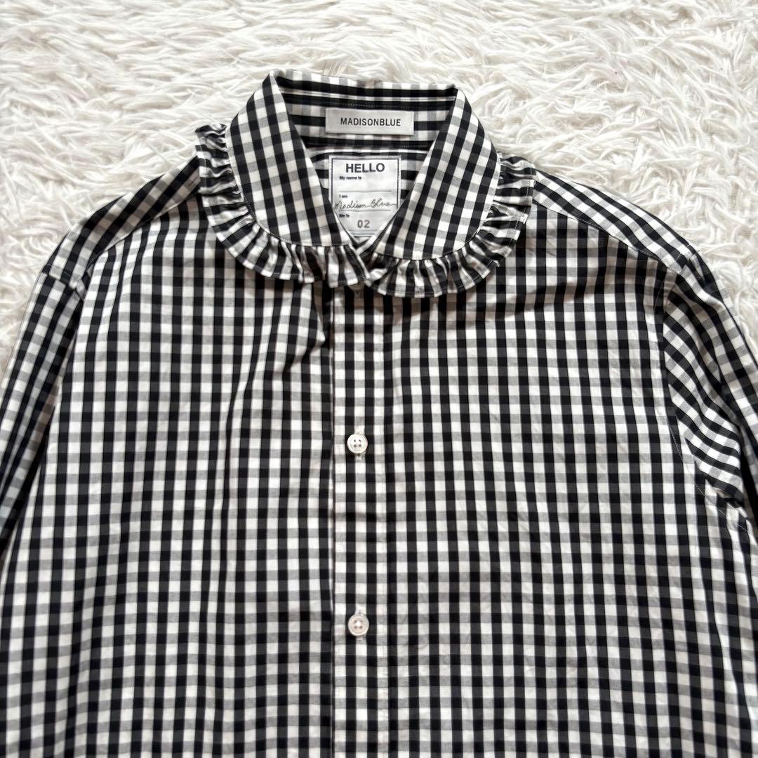 極美品✨マディソンブルー 　ラウンド カラー フリル ブラウス　シャツ