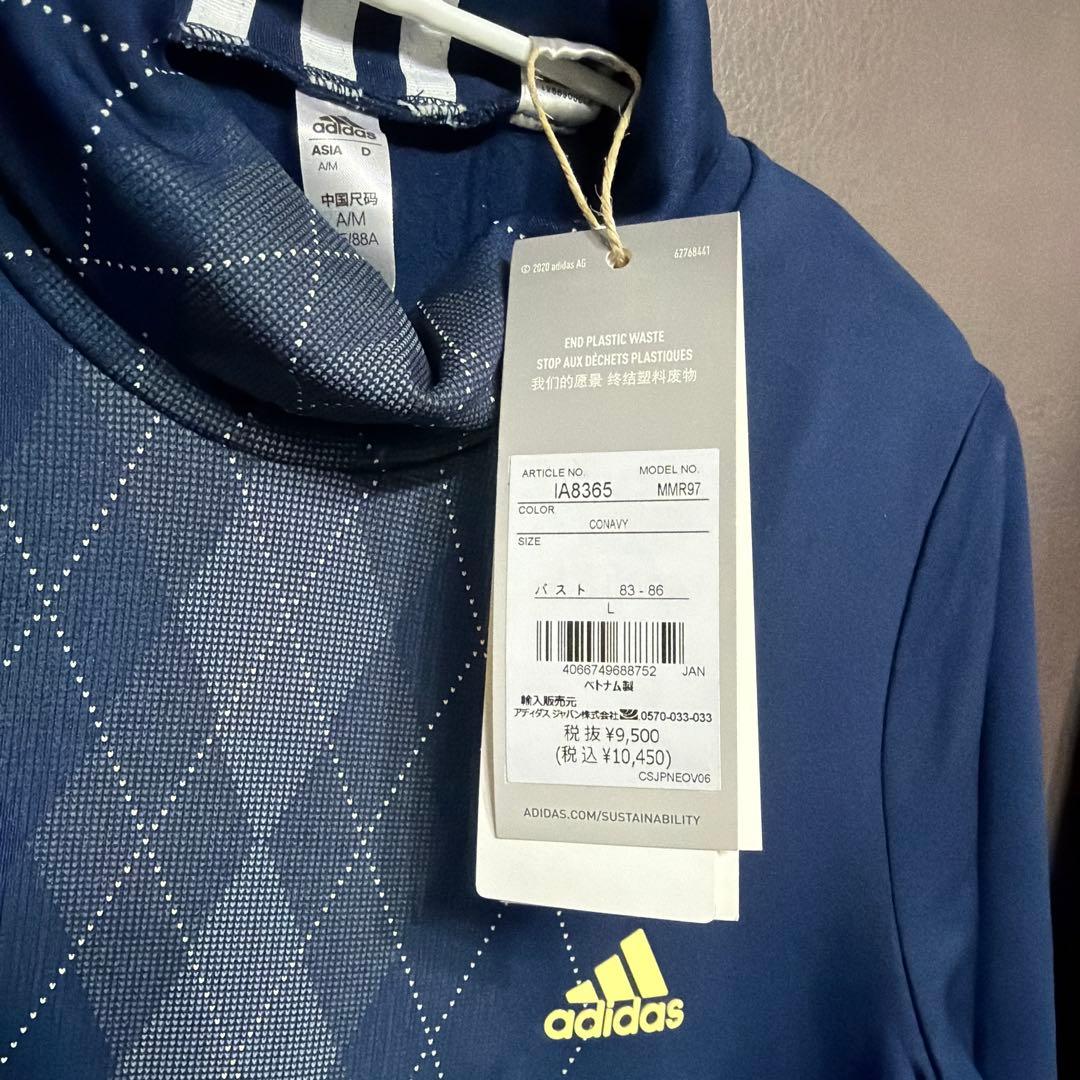 新品✨アディダスゴルフ　上下　タートルネックシャツ　中綿スカート　ネイビー　 L