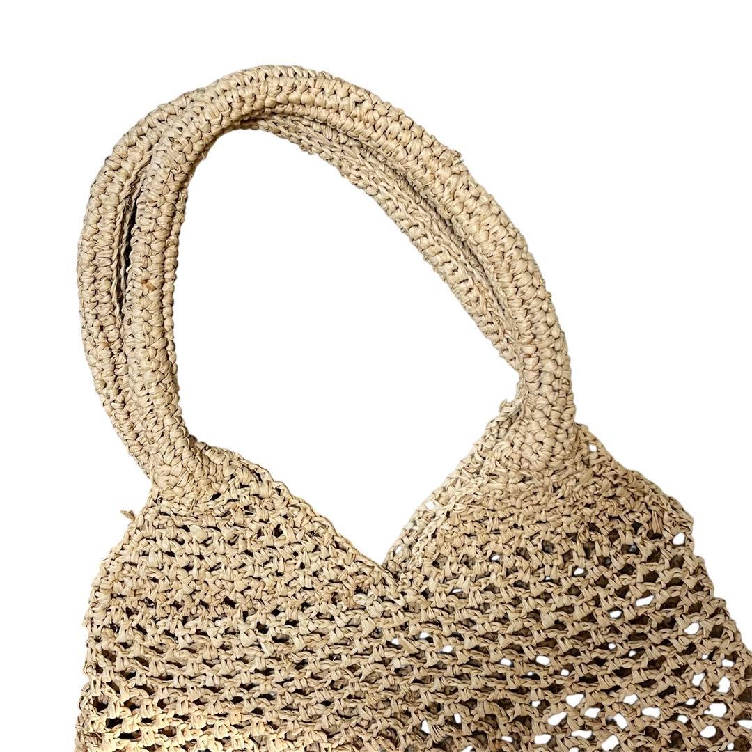 美品 STELLA McCARTNEY ラフィアロゴ かごバッグ ハンドバッグ