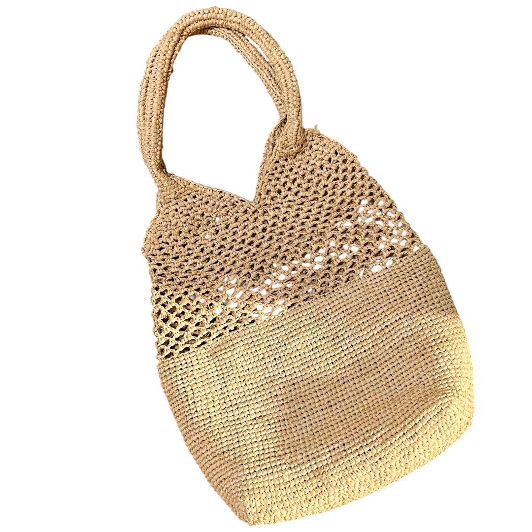 美品 STELLA McCARTNEY ラフィアロゴ かごバッグ ハンドバッグ