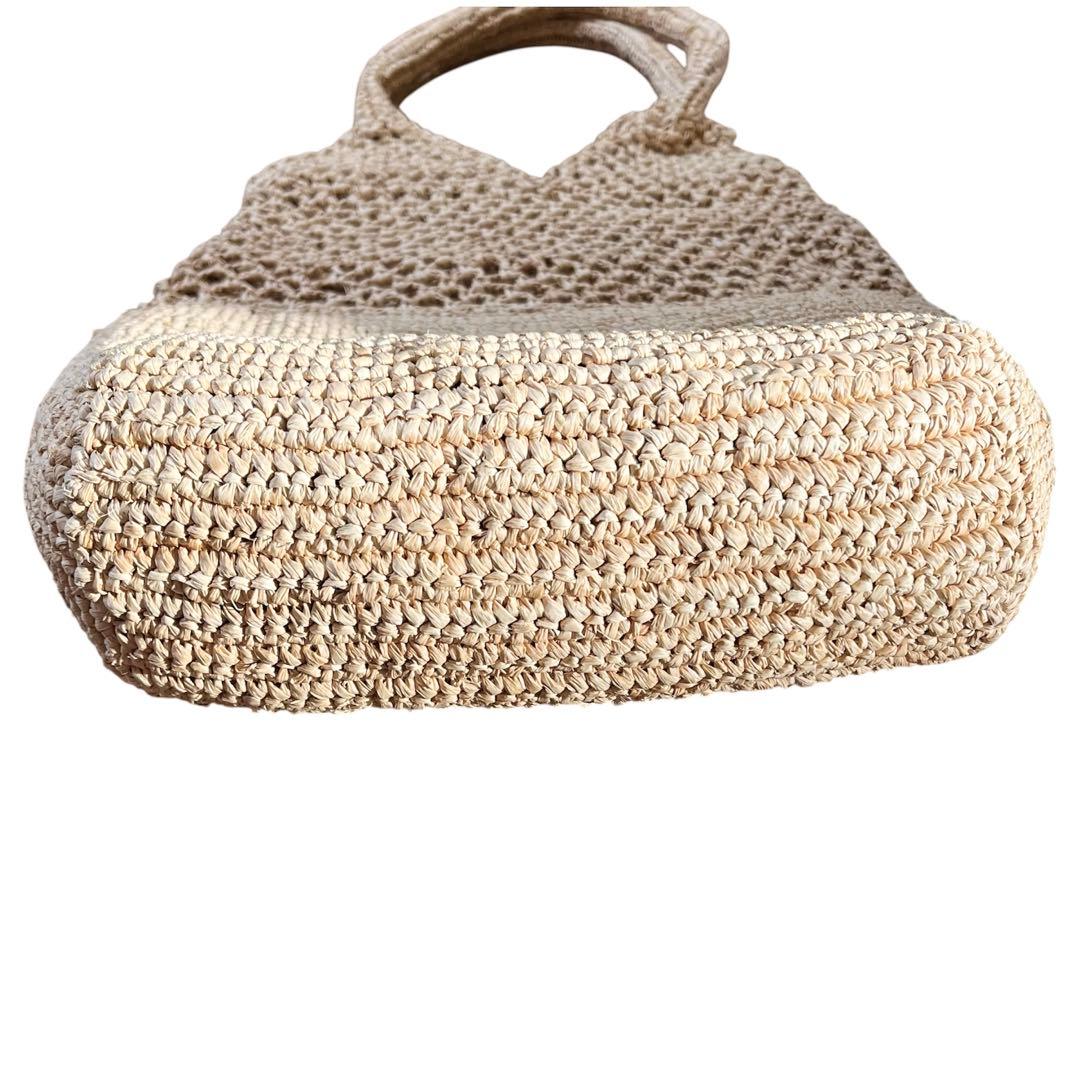 美品 STELLA McCARTNEY ラフィアロゴ かごバッグ ハンドバッグ