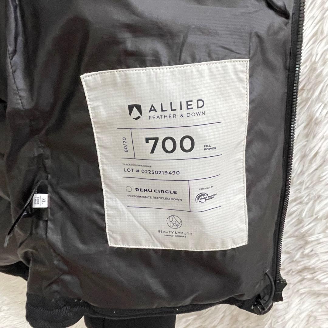 BEAUTY&YOUTH ALLIED 700FP ダウンジャケット 黒 XL