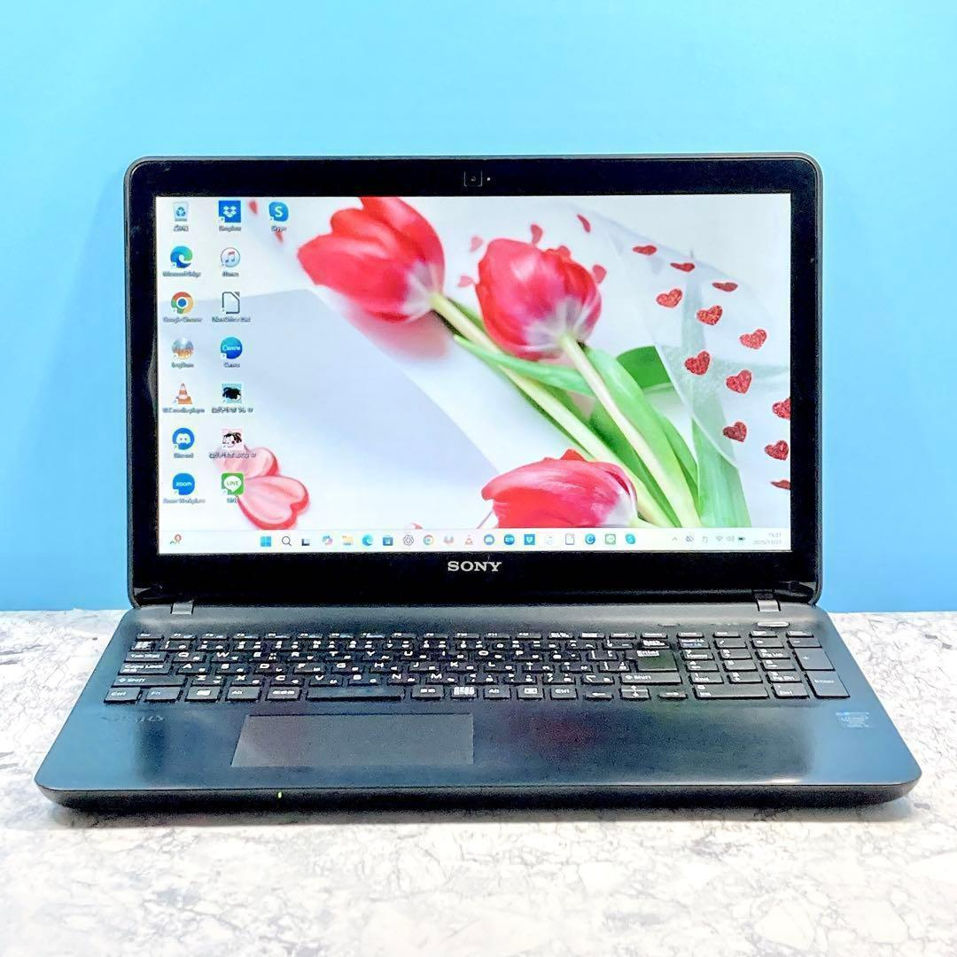 大量保存✨すぐ使える初期設定済✨オフィス/カメラ✨VAIOブラックノートパソコン