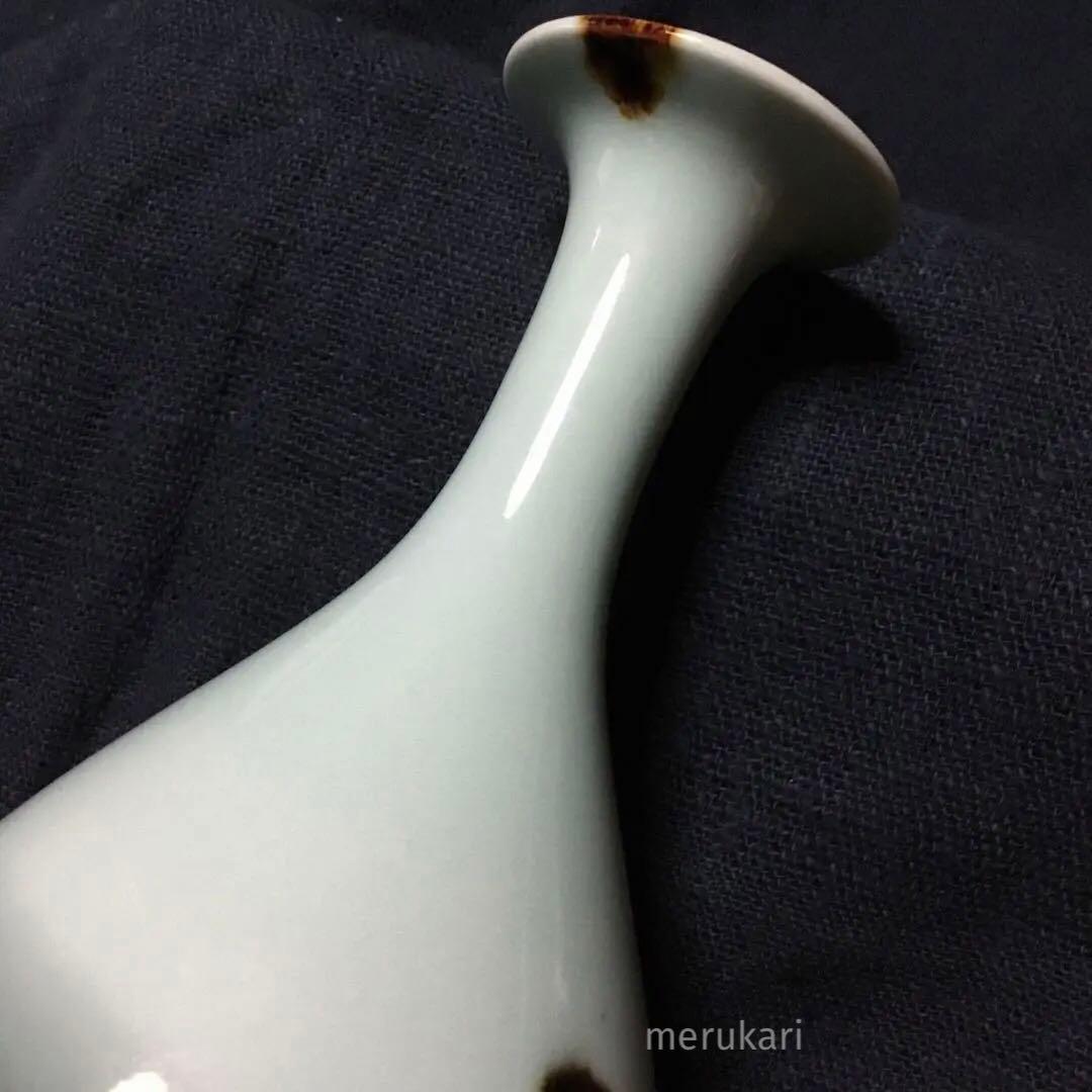 二代 諏訪蘓山 青磁 飛青磁 花入 花立 花瓶 /骨董/時代物