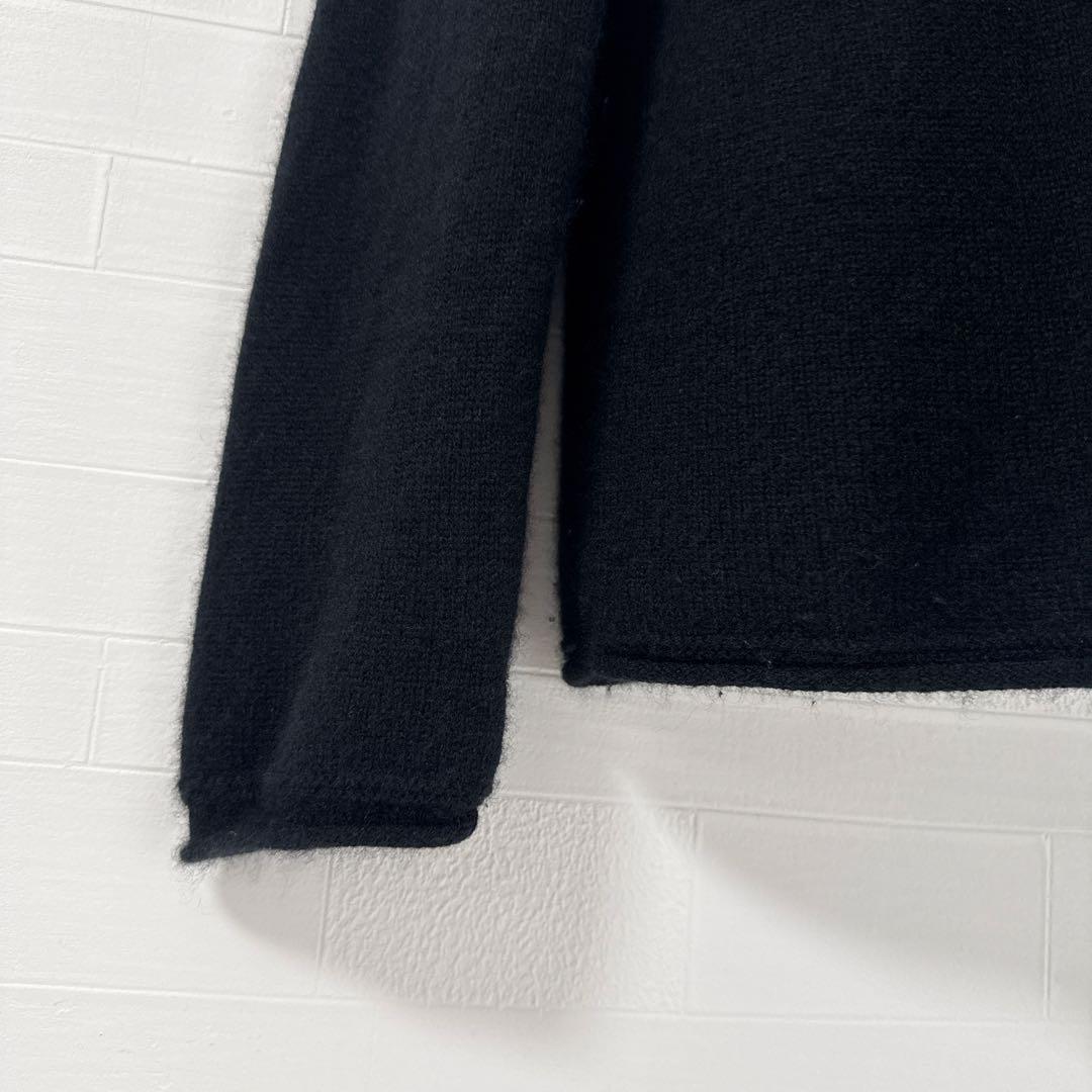 MUJI Labo自然の色を生かして染色したカシミヤタートルネックセーター黒 L