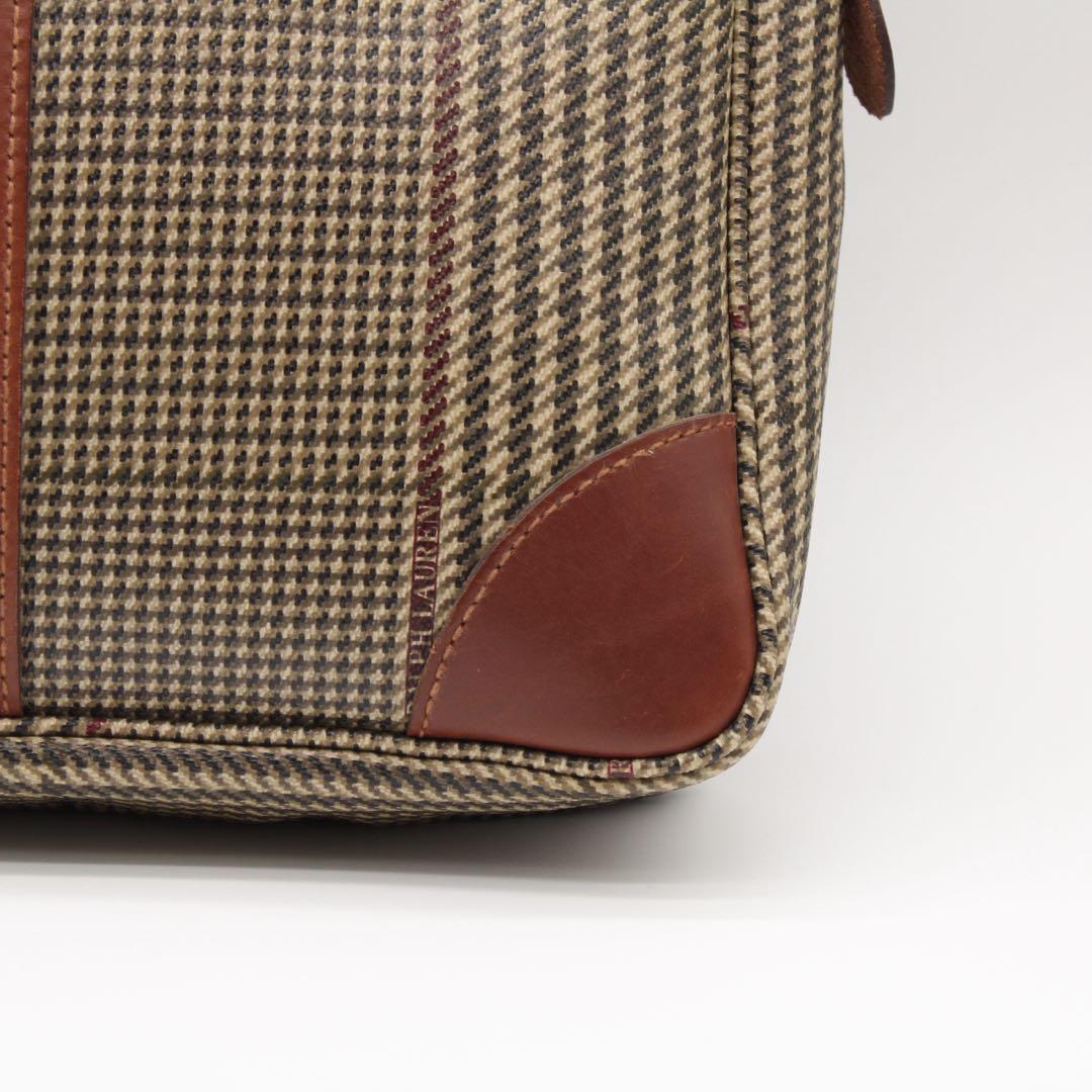 【美品】Polo Ralph Lauren 千鳥格子 ビジネスバッグ ブラウン