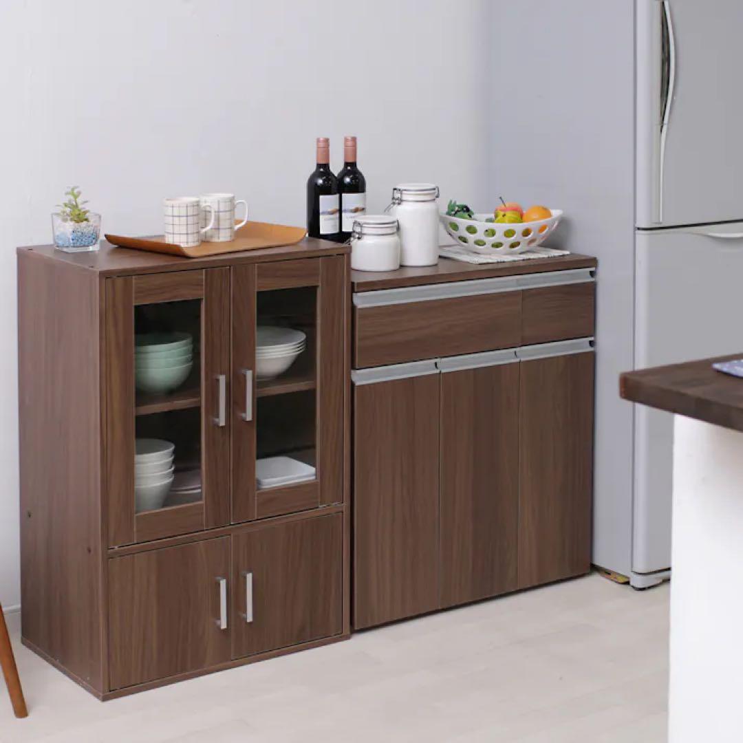 アイリスオーヤマ　ペールカウンター　食器棚　蓋つきゴミ箱　キッチン　収納棚