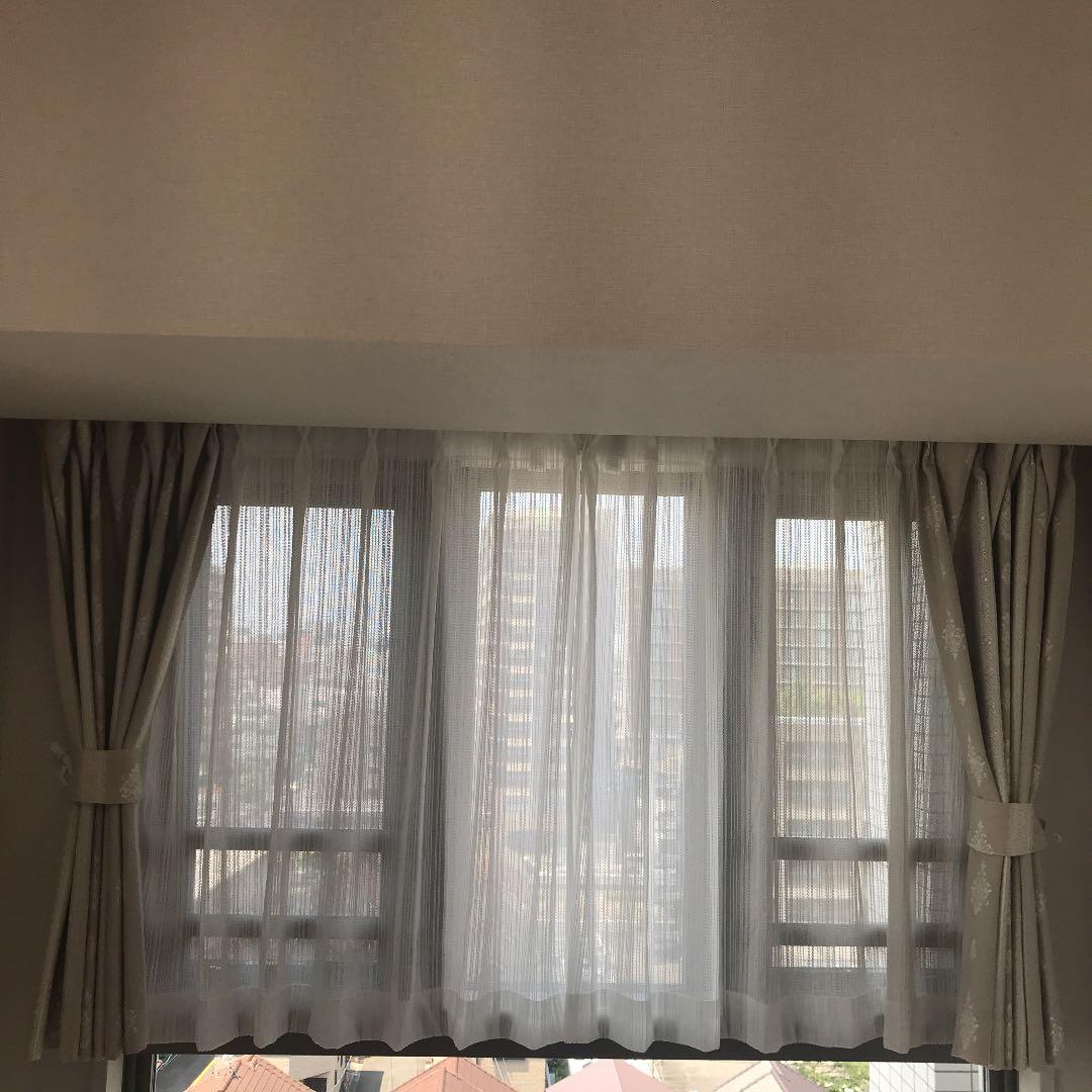 【4枚組】カーテン+カーテンレース