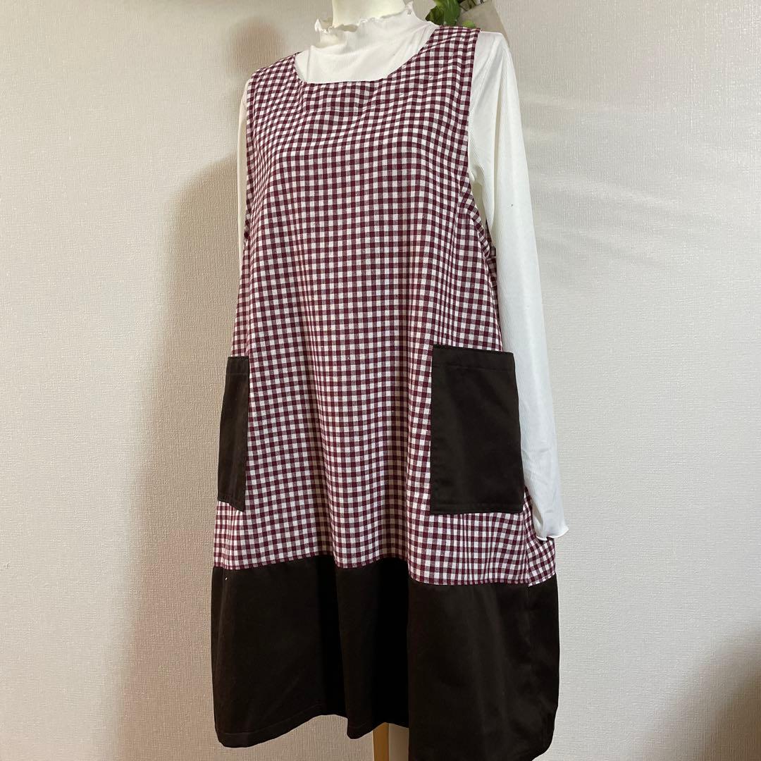 ＆LOVE様　ギンガムチェック　エプロン　ワンピース