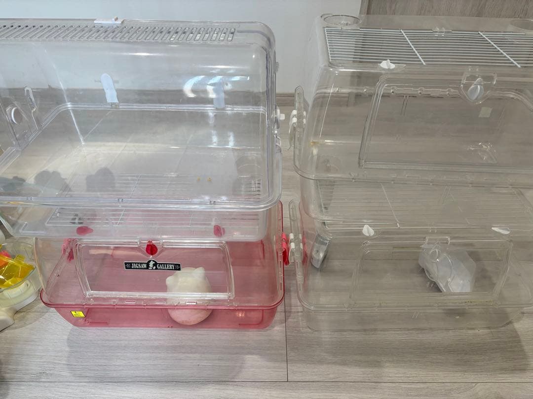 透明プラスチック製小動物用ケージ