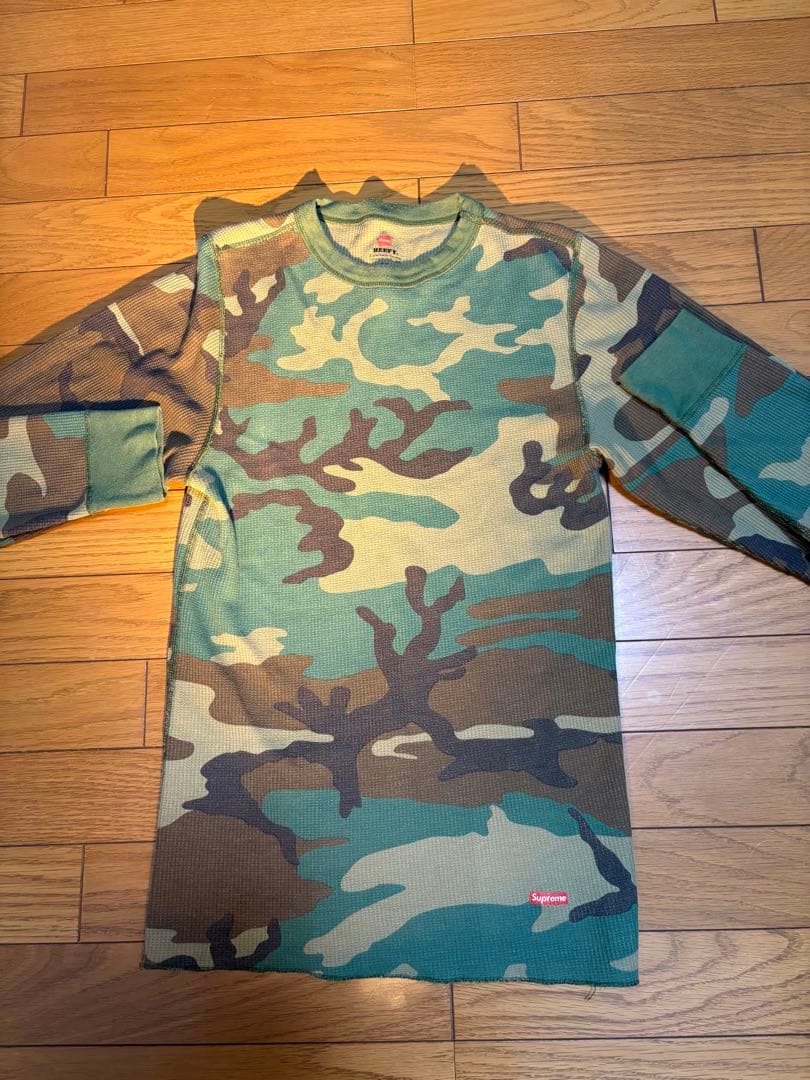 SUPREME Hanes カモフラージュ・迷彩カーキ　サーマルロンT