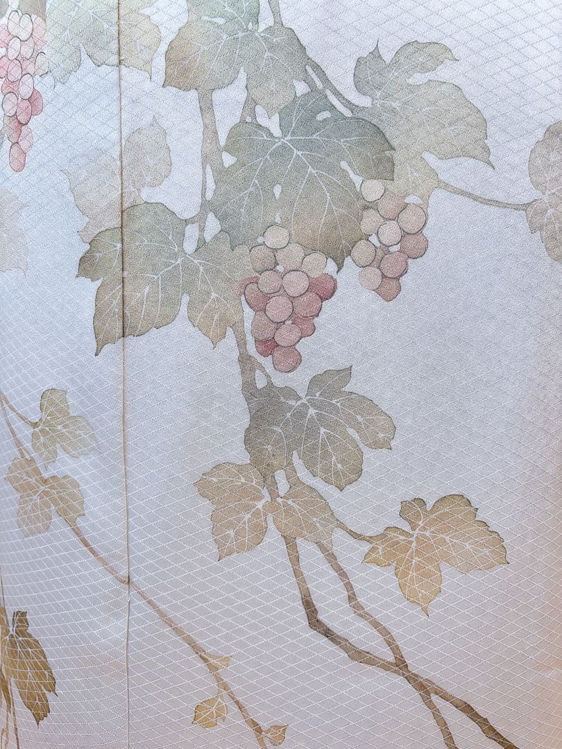 美品　訪問着　フルセット 本加賀友禅 裄66 葡萄 卒業式　入学式　M グレー