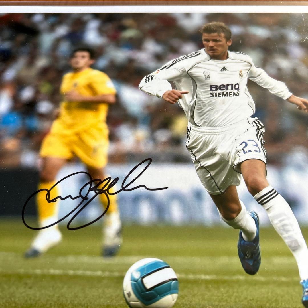 サッカー　デイビッドベッカム　レアルマドリード　証明書付き 直筆サイン入りフォト