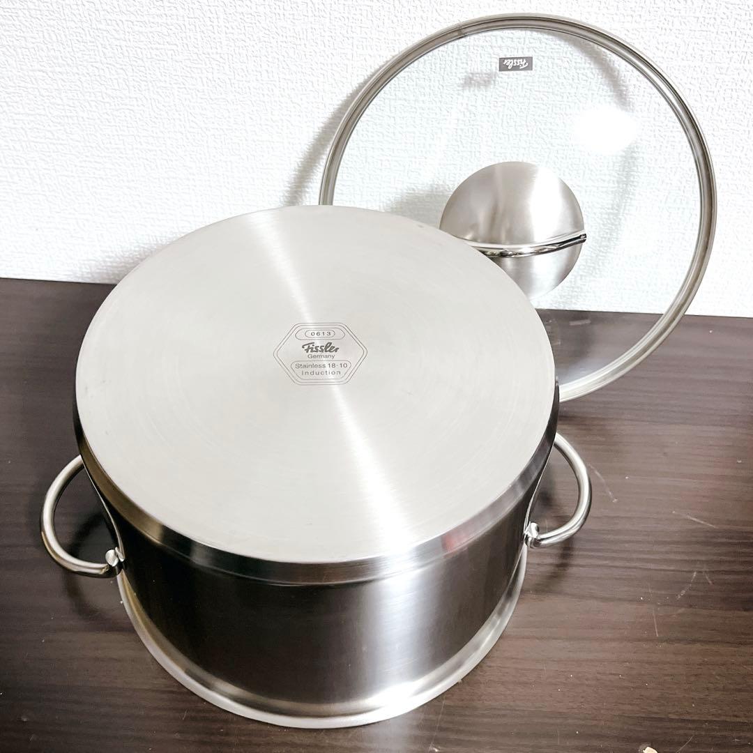 【未使用】フィスラー　ロンドン シチューポット 24cm ガラス蓋付　ドイツ製