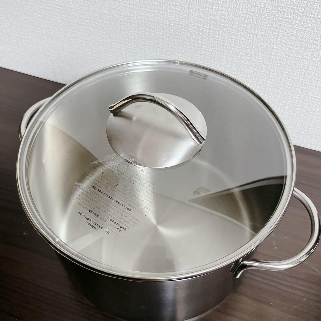 【未使用】フィスラー　ロンドン シチューポット 24cm ガラス蓋付　ドイツ製