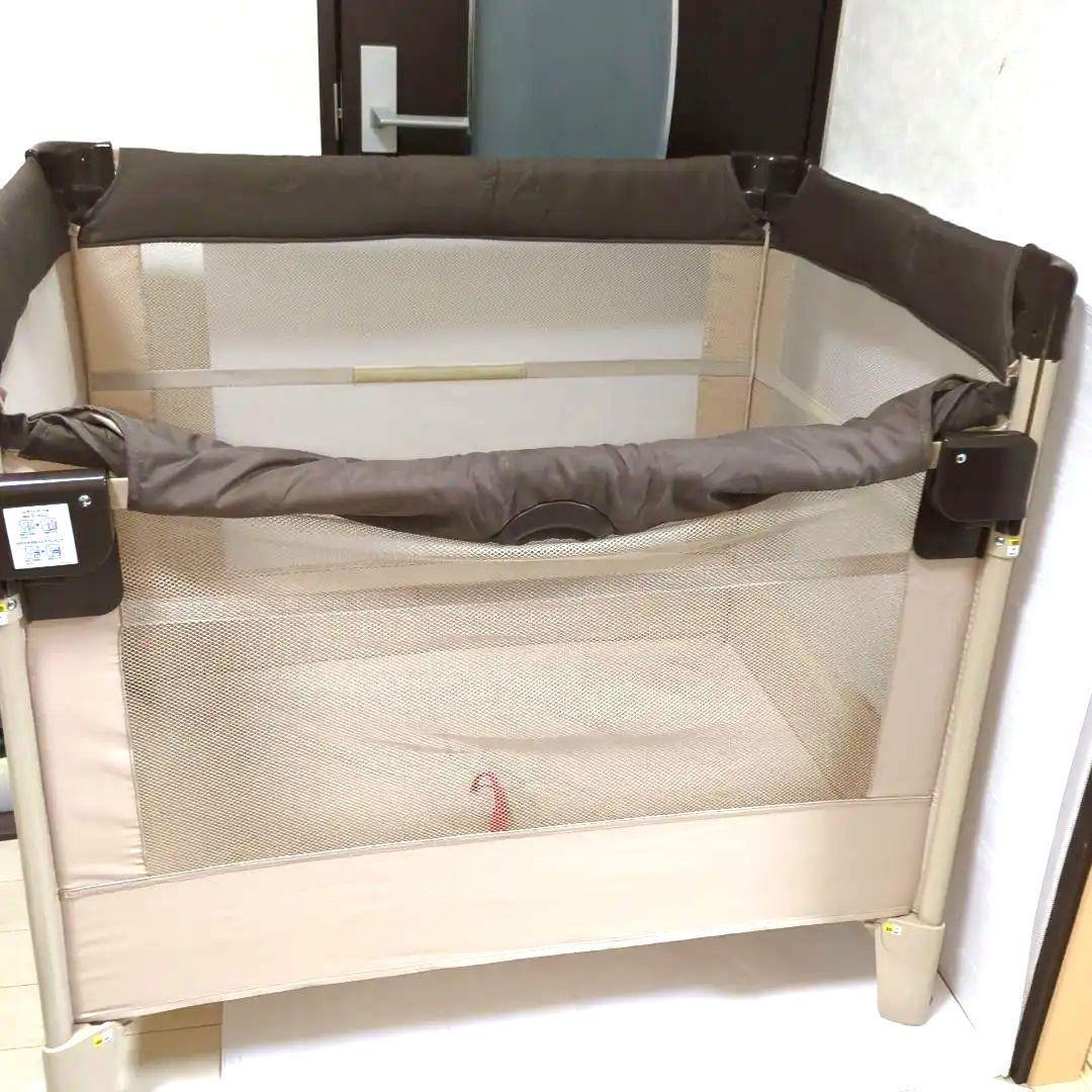 【美品】 アップリカ ココネル ベビーベッド ココア ブラウン プレイヤード