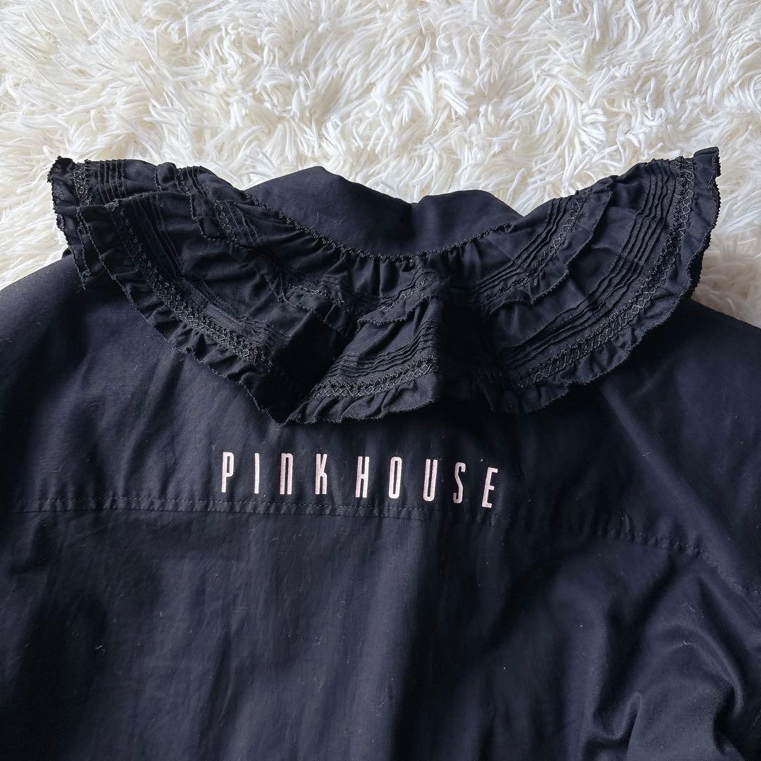 未使用級✨️ピンクハウス ボリュームフリルシャツ ピコフリル リボン バックロゴ