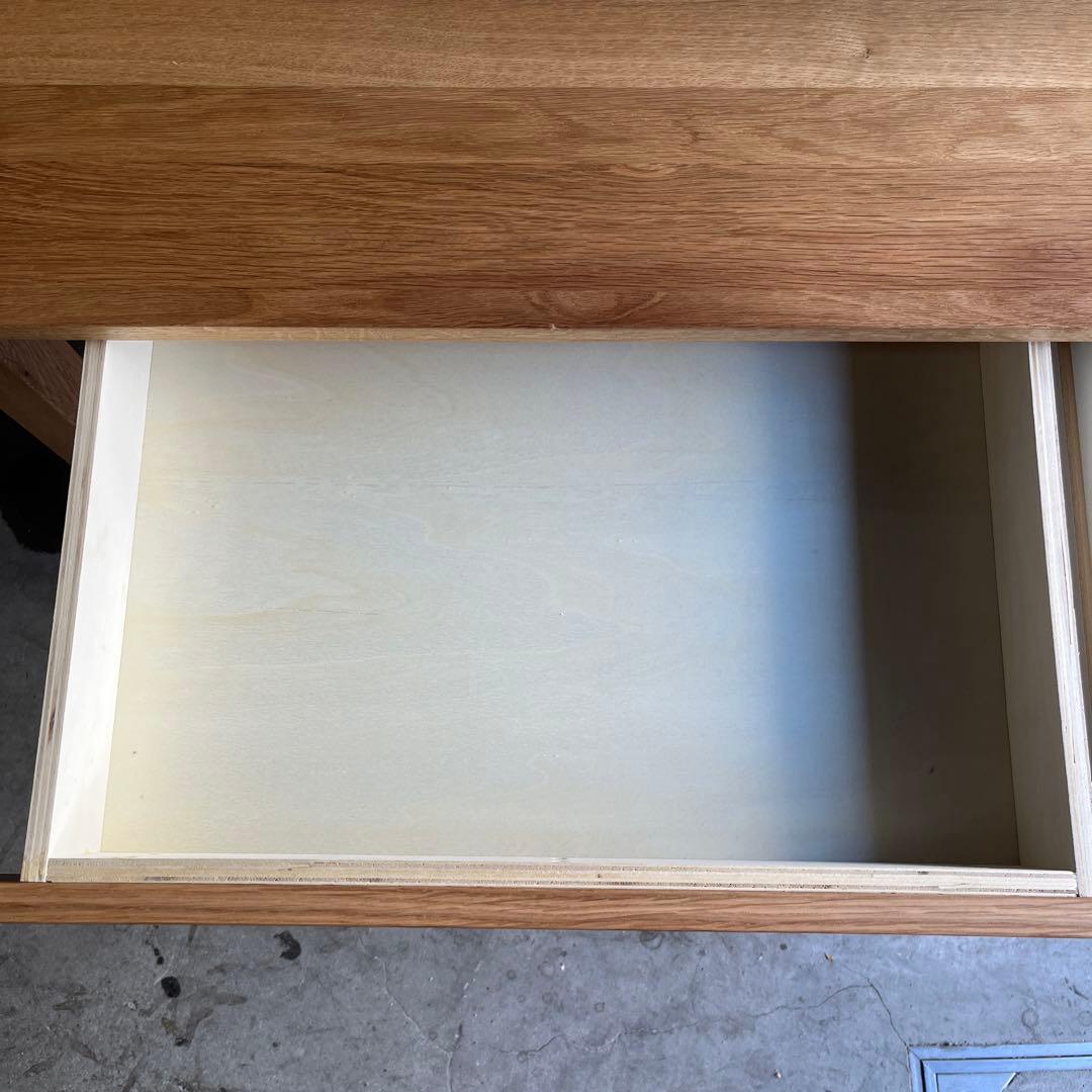 美品★無印 木製デスク オーク材 上置き棚付