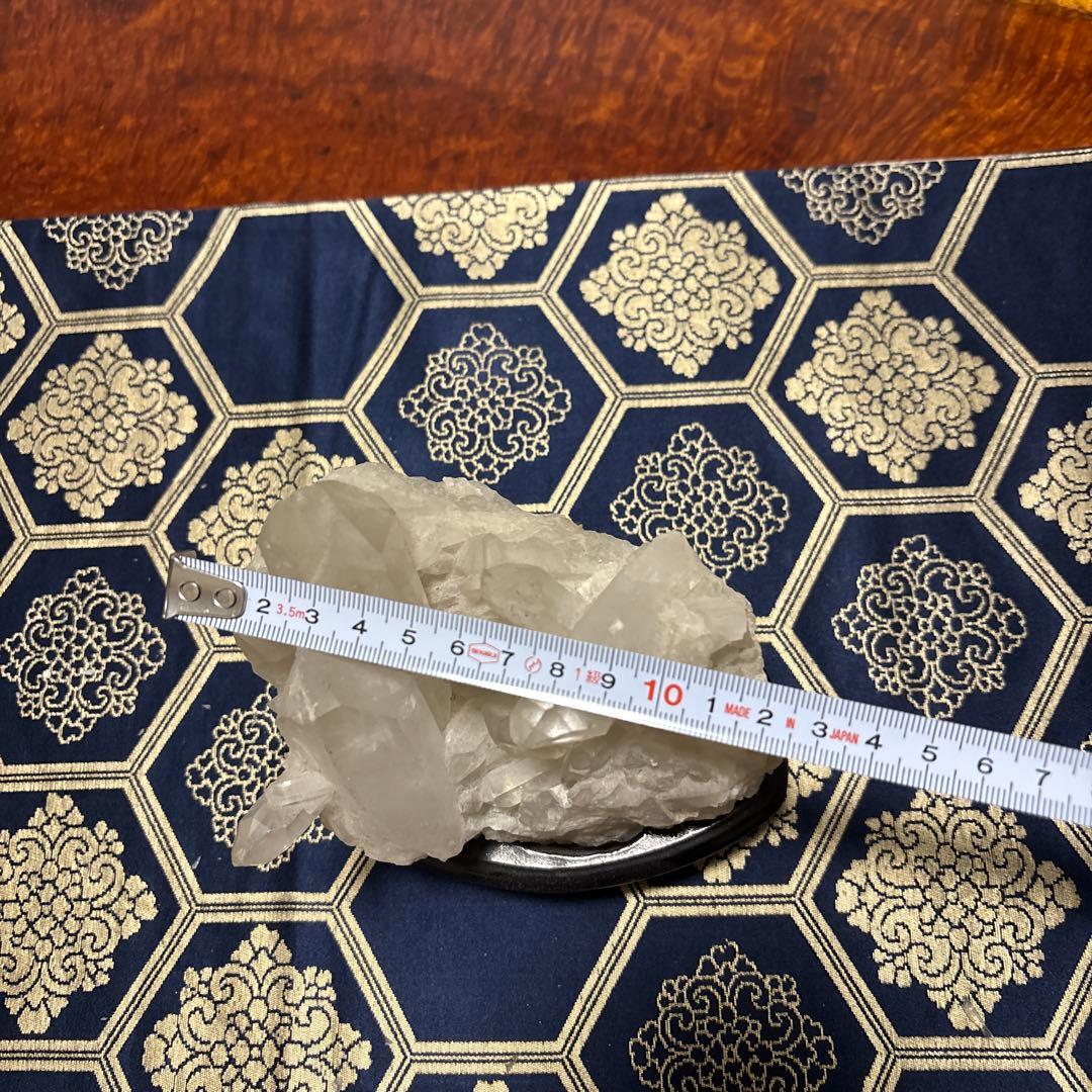 透明クォーツクリスタル 置物 スタンド付き