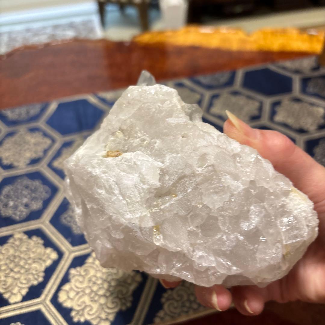 透明クォーツクリスタル 置物 スタンド付き