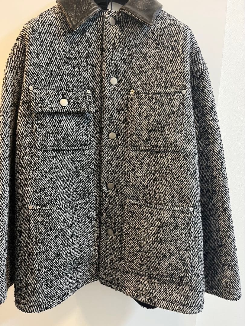 プラダ PRADA 24AW ウールブレンド ジャケット コート グレー