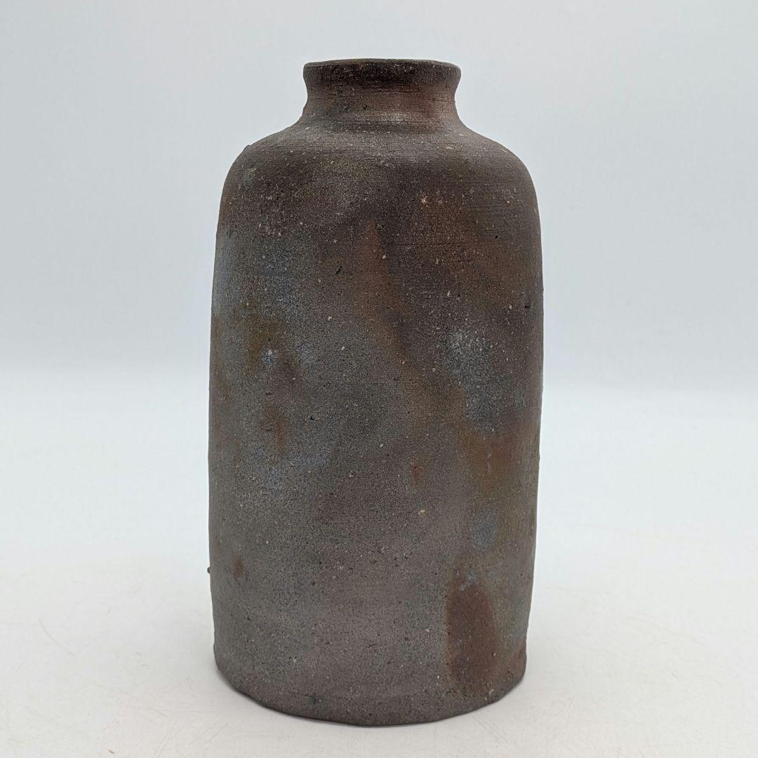 岡山県重要無形文化財 四代松田華山 備前焼 花入 共箱共布栞 フラワーベース