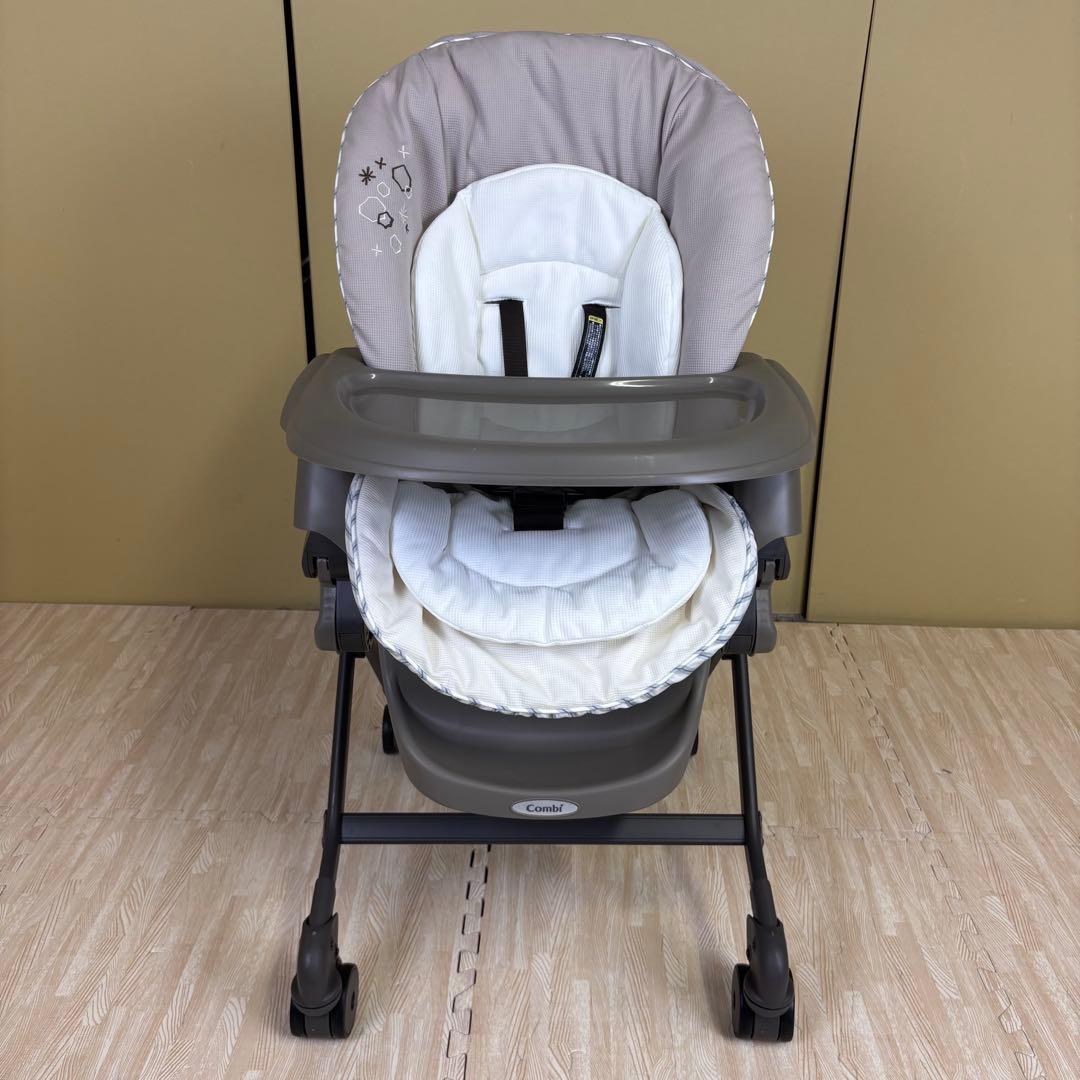 極上クリーニング済　☆綺麗☆　コンビ　ハイローベッド＆チェア　ネムリラ　グレー