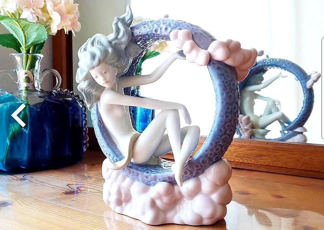 廃盤 期間限定品リヤドロ 名作「月の妖精」陶器 フェアリー 置物 フィギュリン